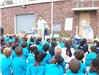Mary Delapasse teaching students about recycling, litter and beautification