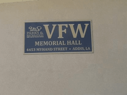 Veterans of Foreign War Memorial Hall plaque