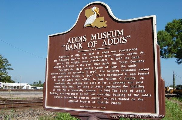 Addis Museum Bank of Addis Road Marker